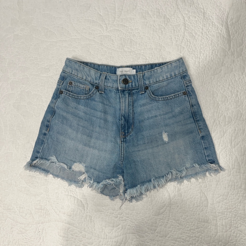 True Craft Light Blue Denim Shorts